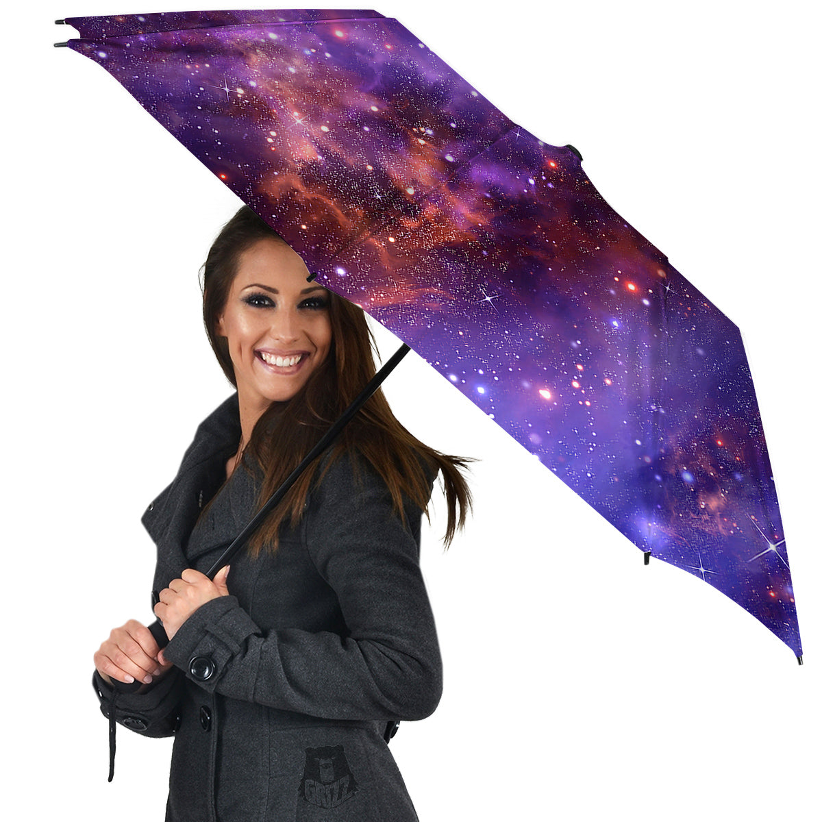 Galaxy Outer Space Dark Purple Print Umbrella-grizzshop