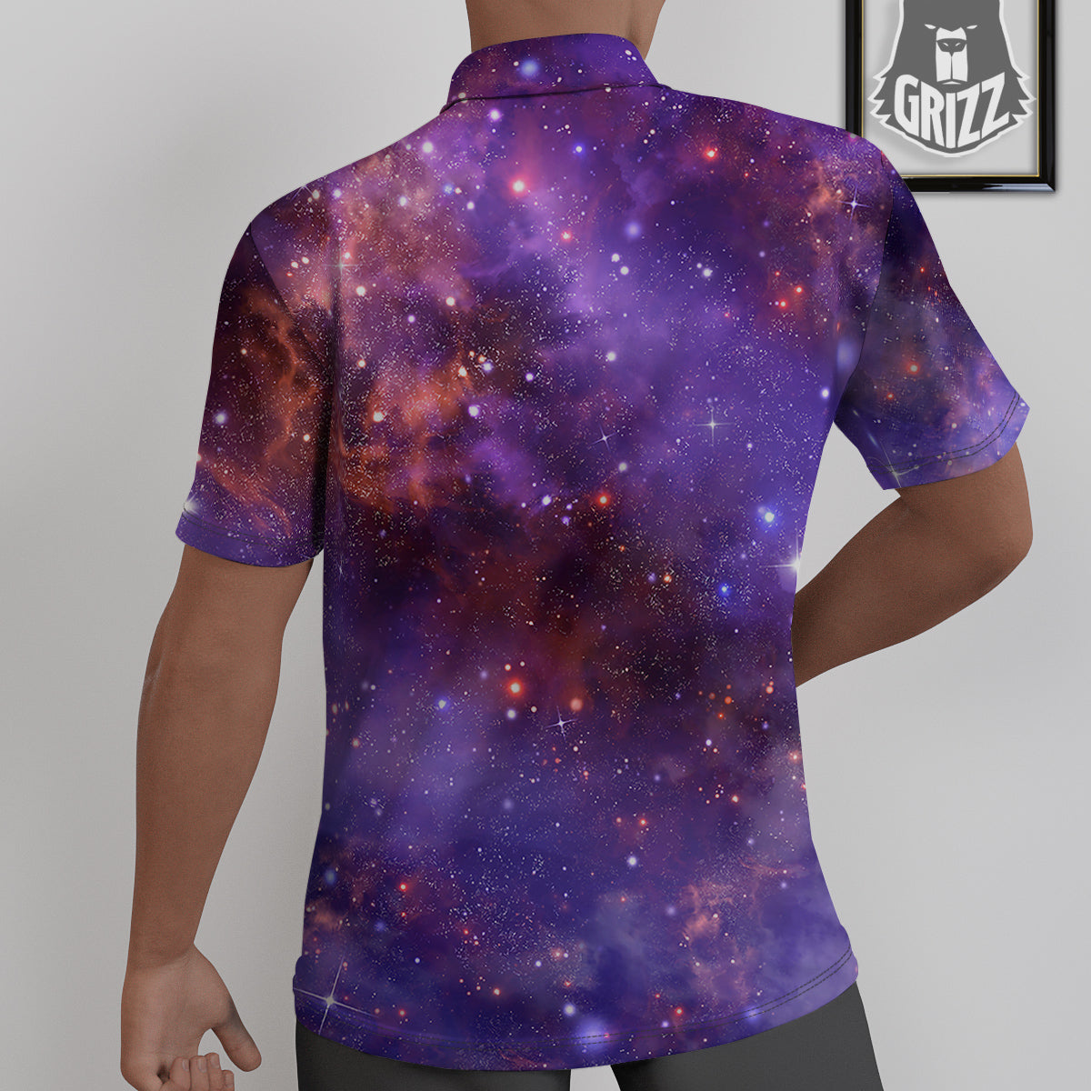 Galaxy Outer Space Dark Purple Print Untucked Shirts-grizzshop