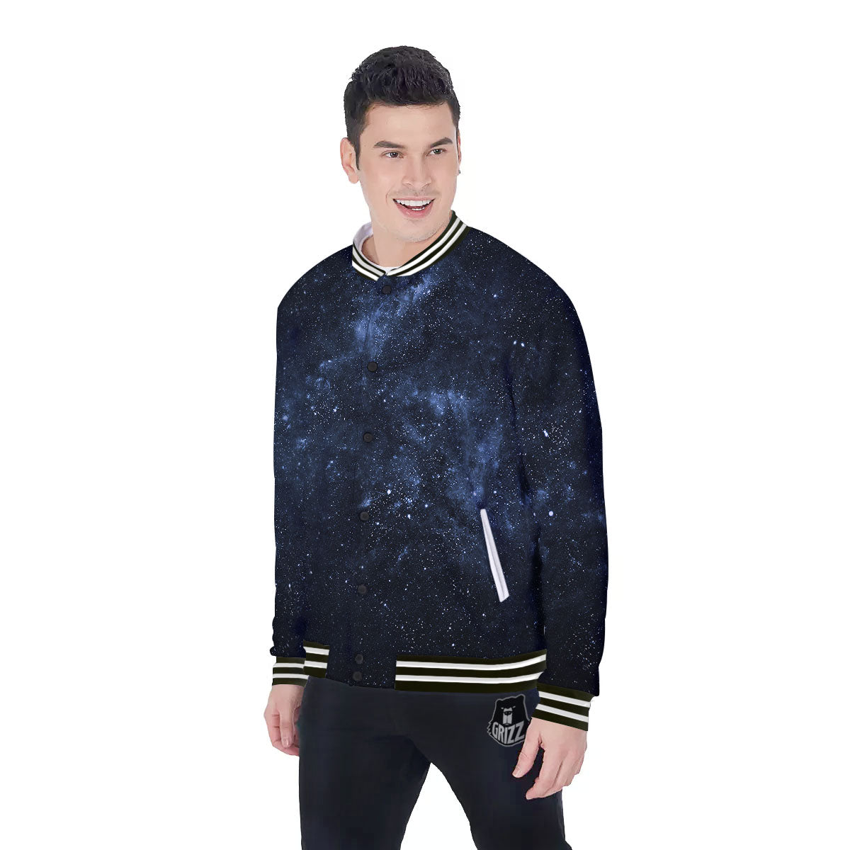 Galaxy Outer Space Dark Universe Print Baseball Jacket-grizzshop