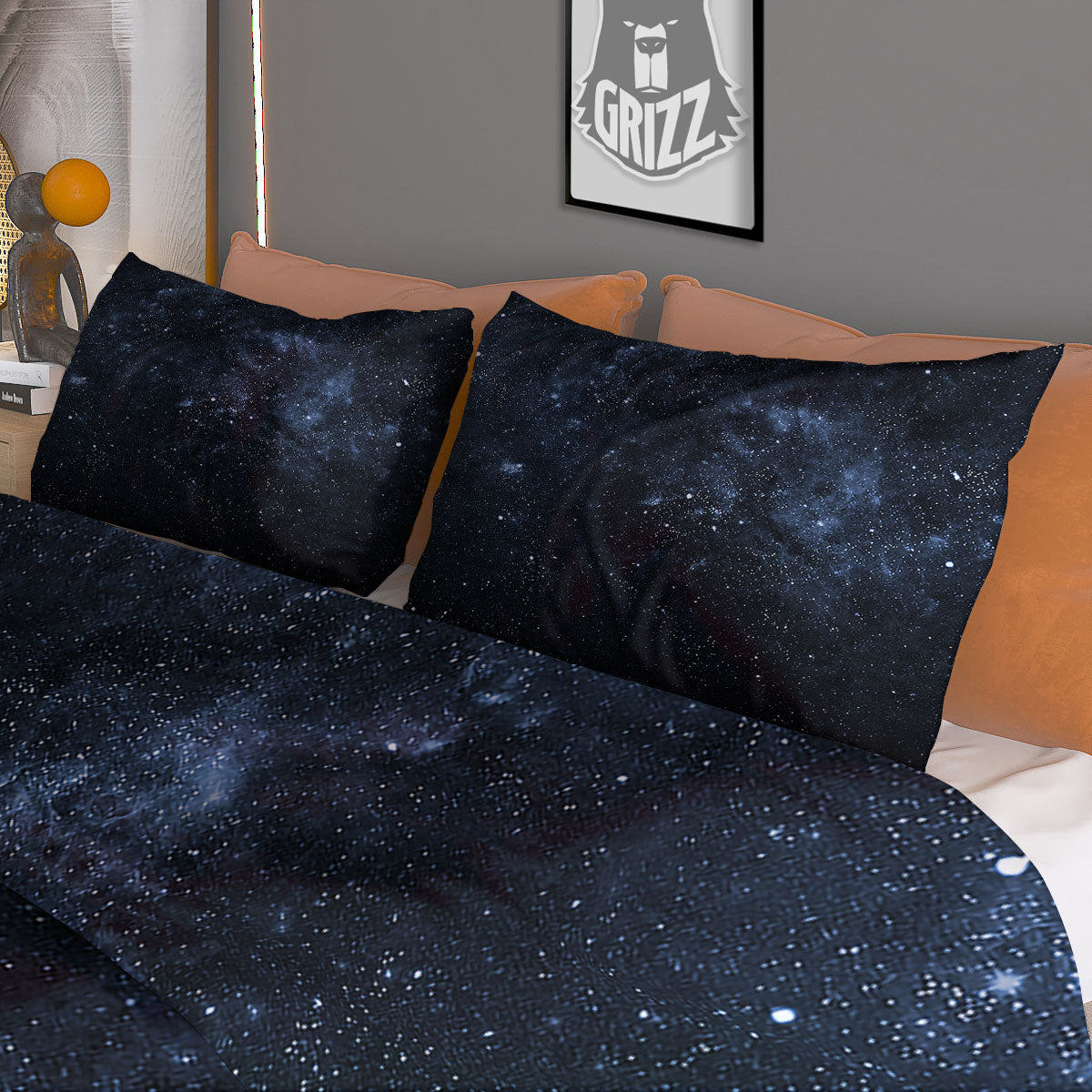 Galaxy Outer Space Dark Universe Print Duvet Cover Bedding Set