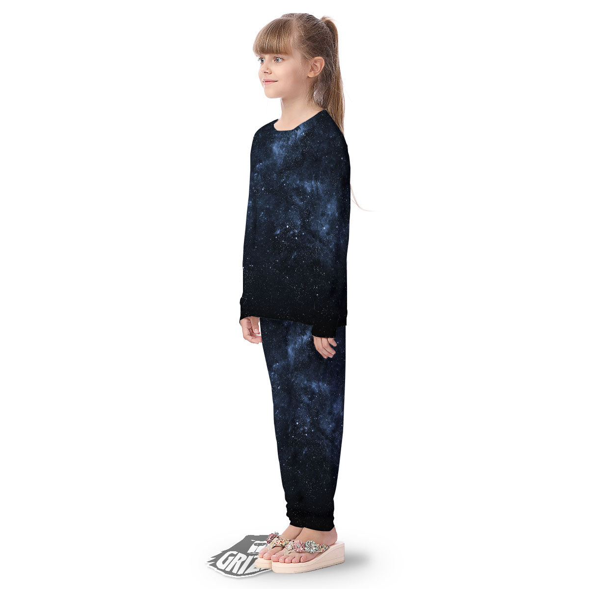 Galaxy Outer Space Dark Universe Print Kid's Pajamas-grizzshop