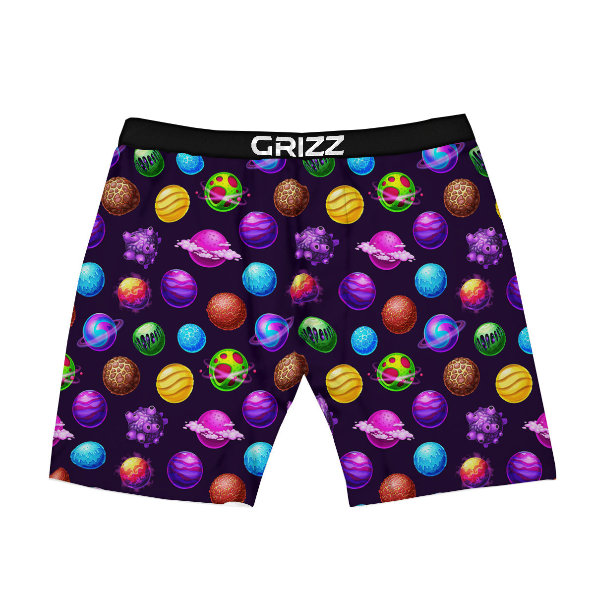 Galaxy Planets And Space Stars Colorful Print Pattern Boxer Briefs-grizzshop