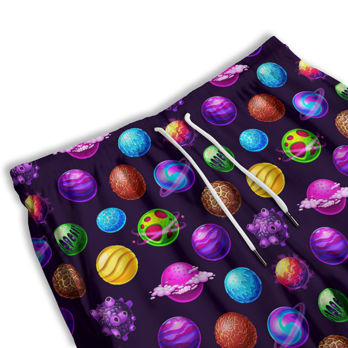 Galaxy Planets And Space Stars Colorful Print Pattern Men's Athletic Shorts