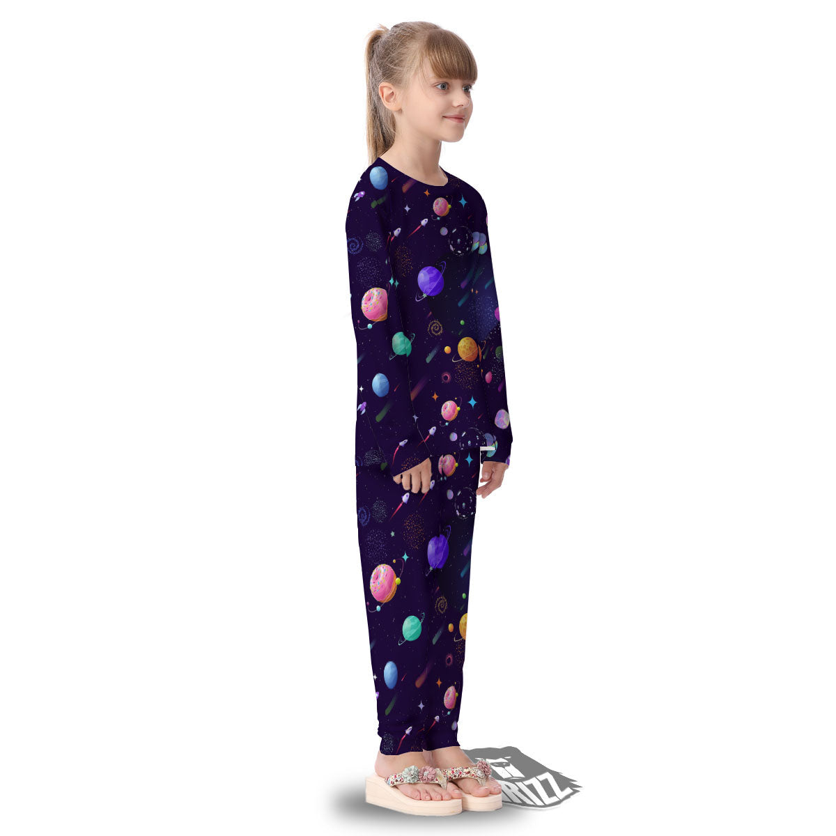 Galaxy Space Abstract Cartoon Print Kid's Pajamas-grizzshop