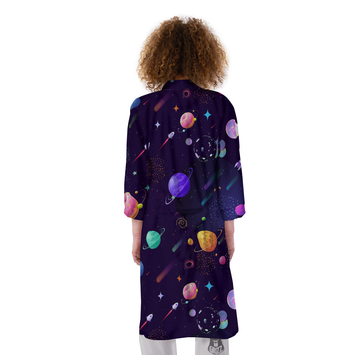 Galaxy Space Abstract Cartoon Print Kimono-grizzshop