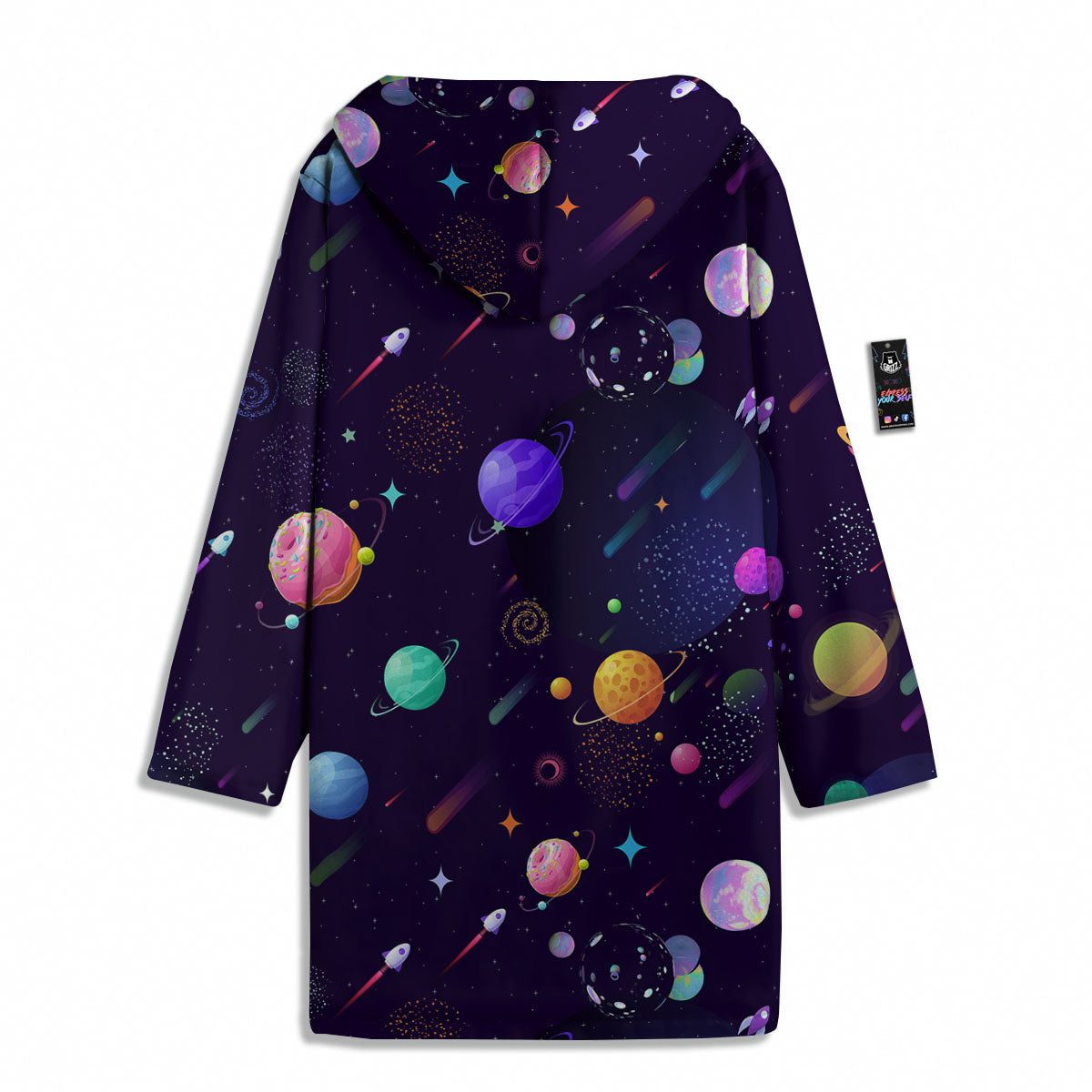 Galaxy Space Abstract Cartoon Print Men's Windbreaker Jacket-grizzshop