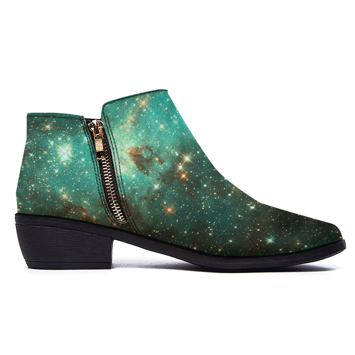 Galaxy Space Abstract Cloud Nebula Print Ankle Boots-grizzshop