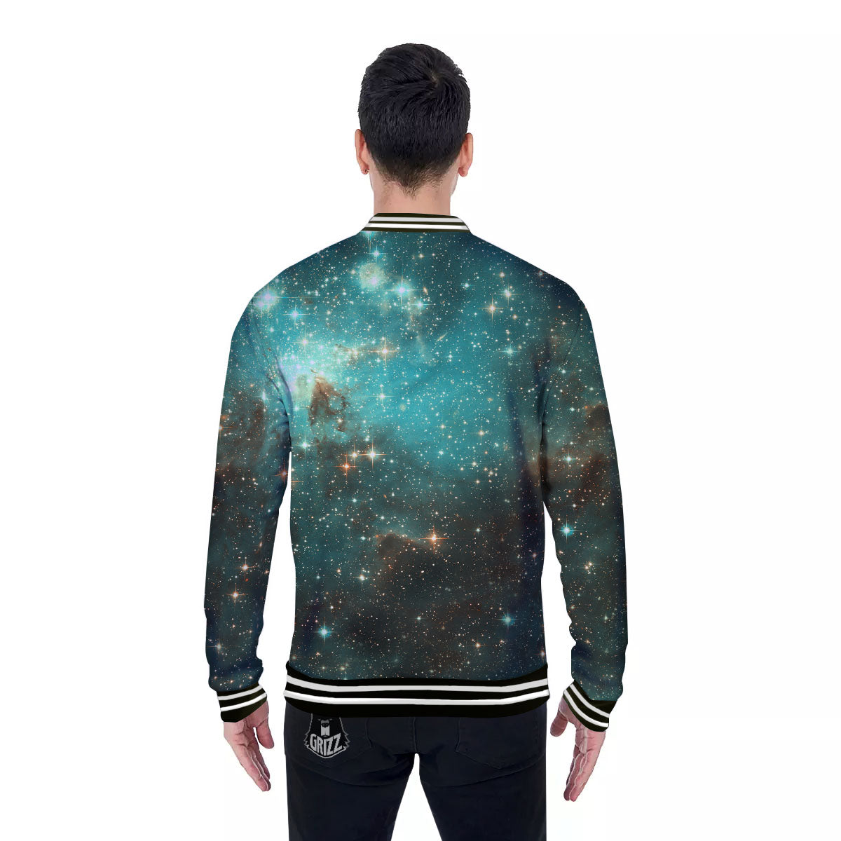 Galaxy Space Abstract Cloud Nebula Print Baseball Jacket-grizzshop