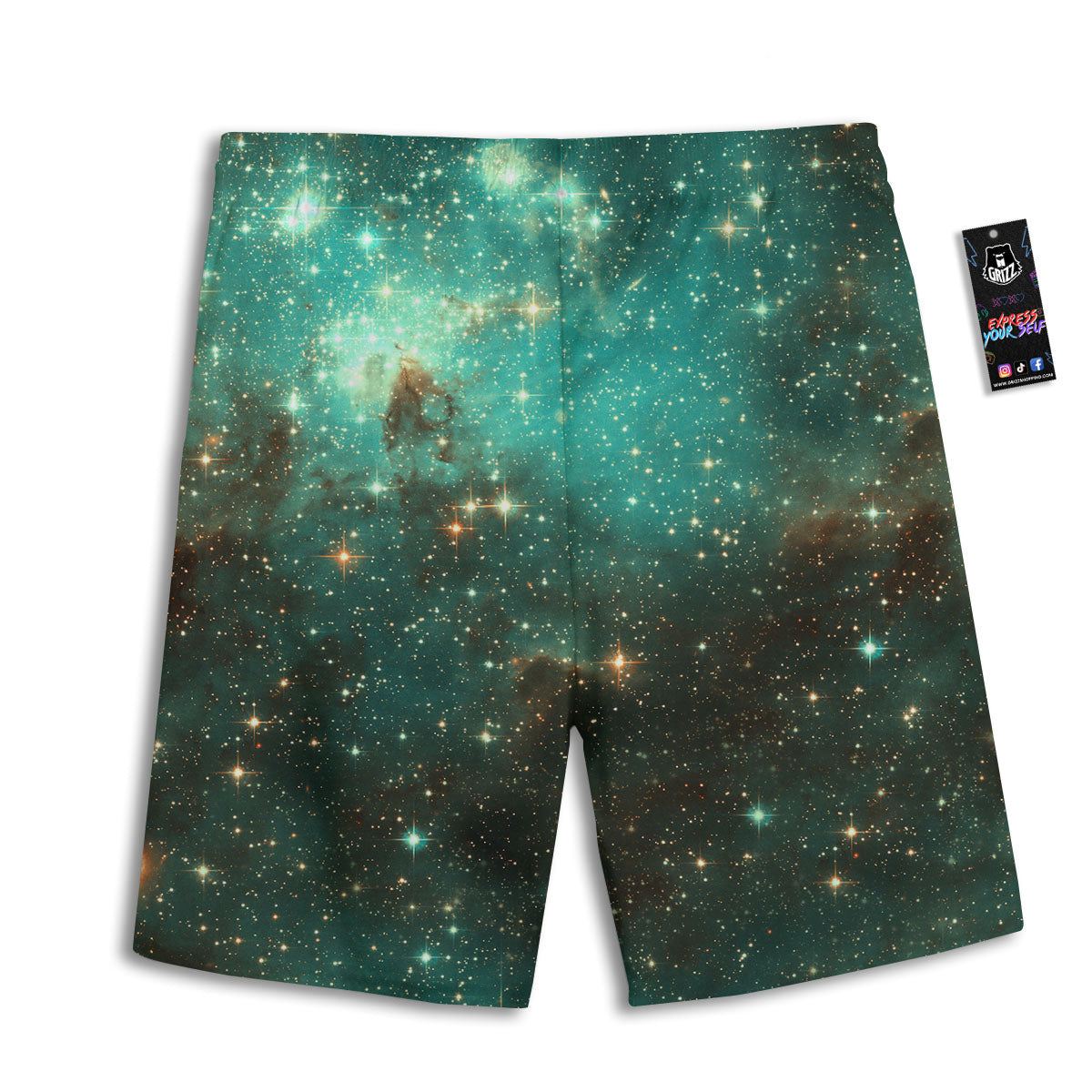 Galaxy Space Abstract Cloud Nebula Print Men's Athletic Shorts