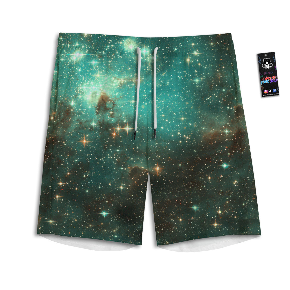 Galaxy Space Abstract Cloud Nebula Print Men's Athletic Shorts