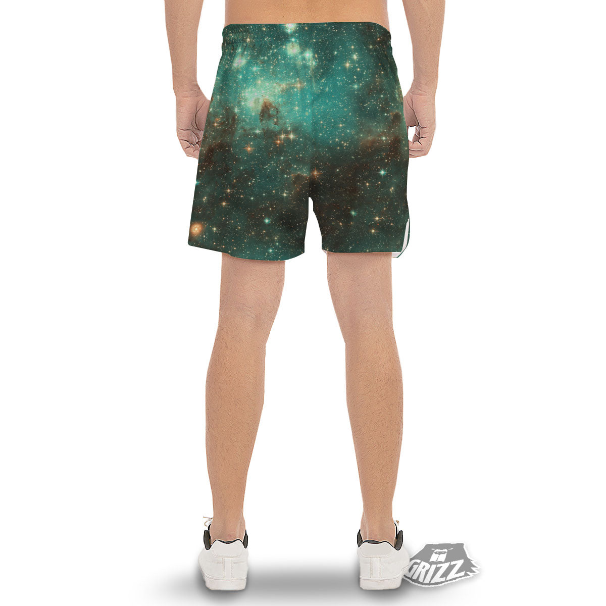 Galaxy Space Abstract Cloud Nebula Print Men's Gym Shorts-grizzshop