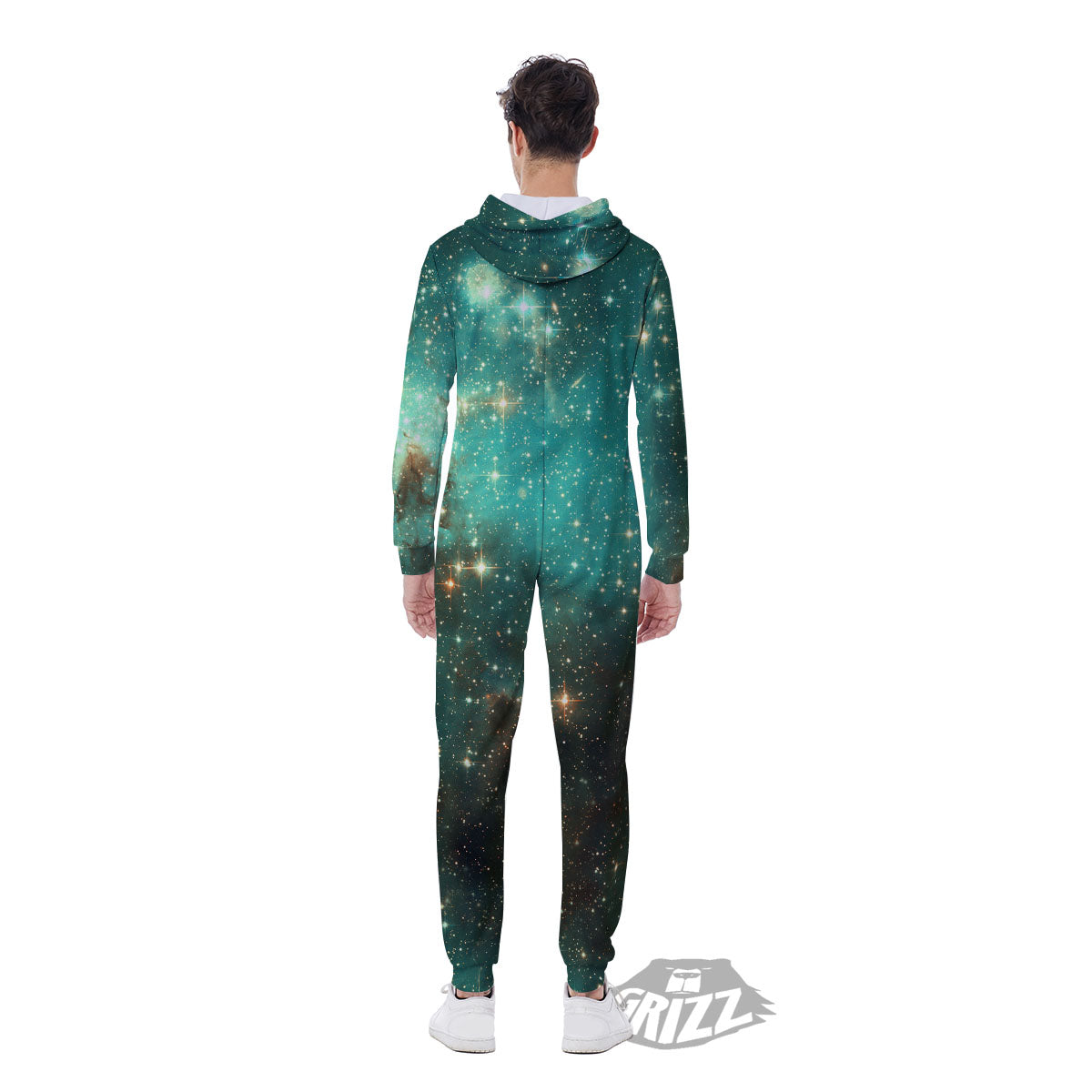 Galaxy Space Abstract Cloud Nebula Print Men's Jumpsuit-grizzshop
