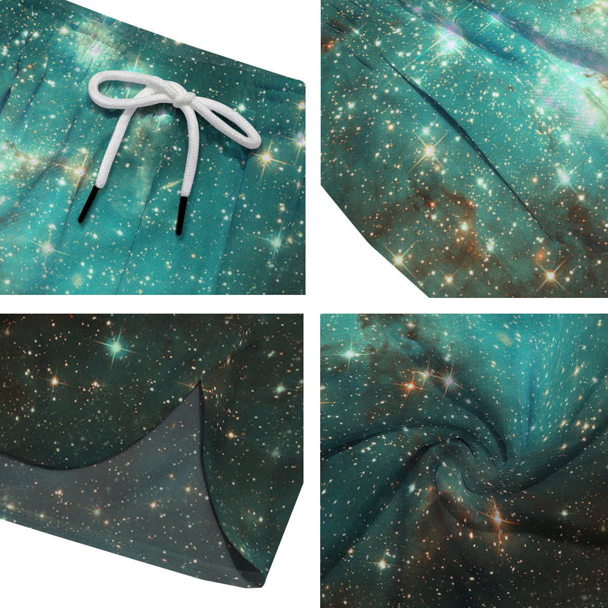 Galaxy Space Abstract Cloud Nebula Print Men's Running Shorts-grizzshop
