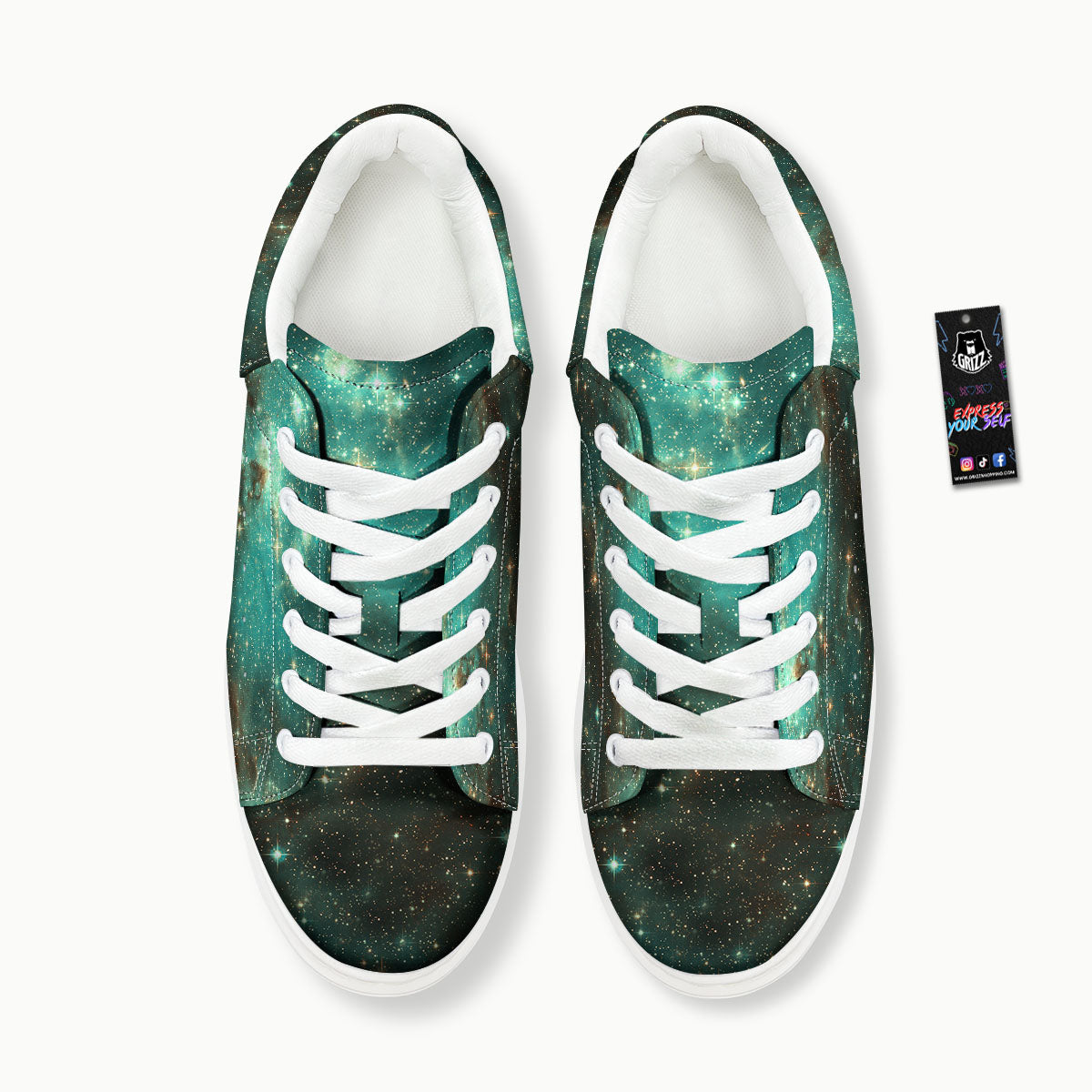 Galaxy Space Abstract Cloud Nebula Print Platform Shoes-grizzshop