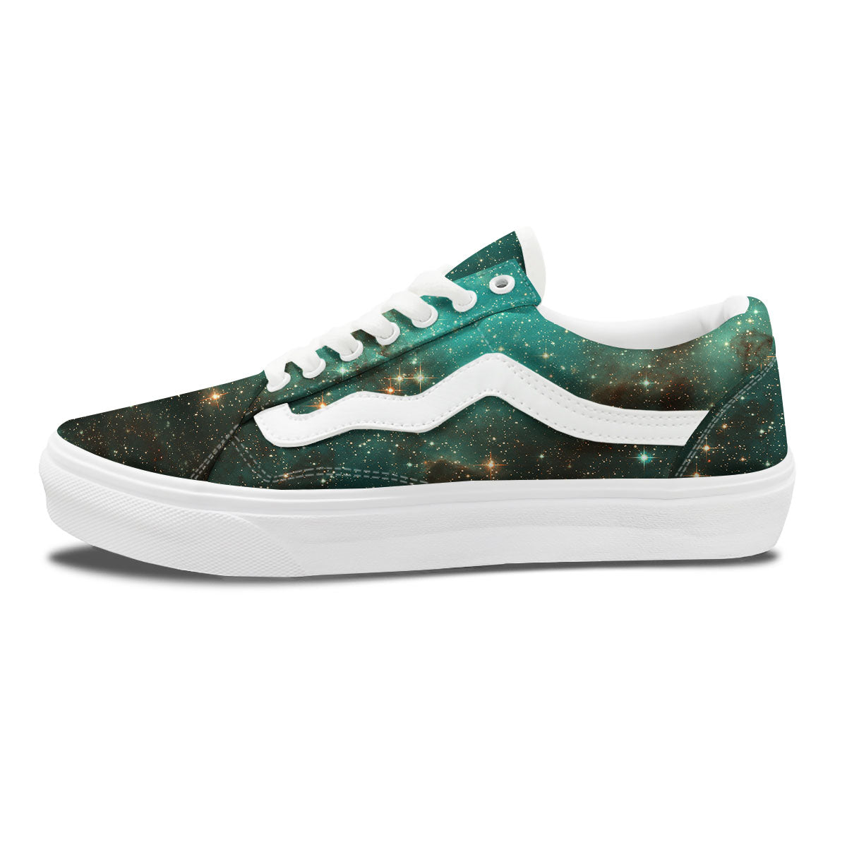 Galaxy Space Abstract Cloud Nebula Print Skate Shoes-grizzshop