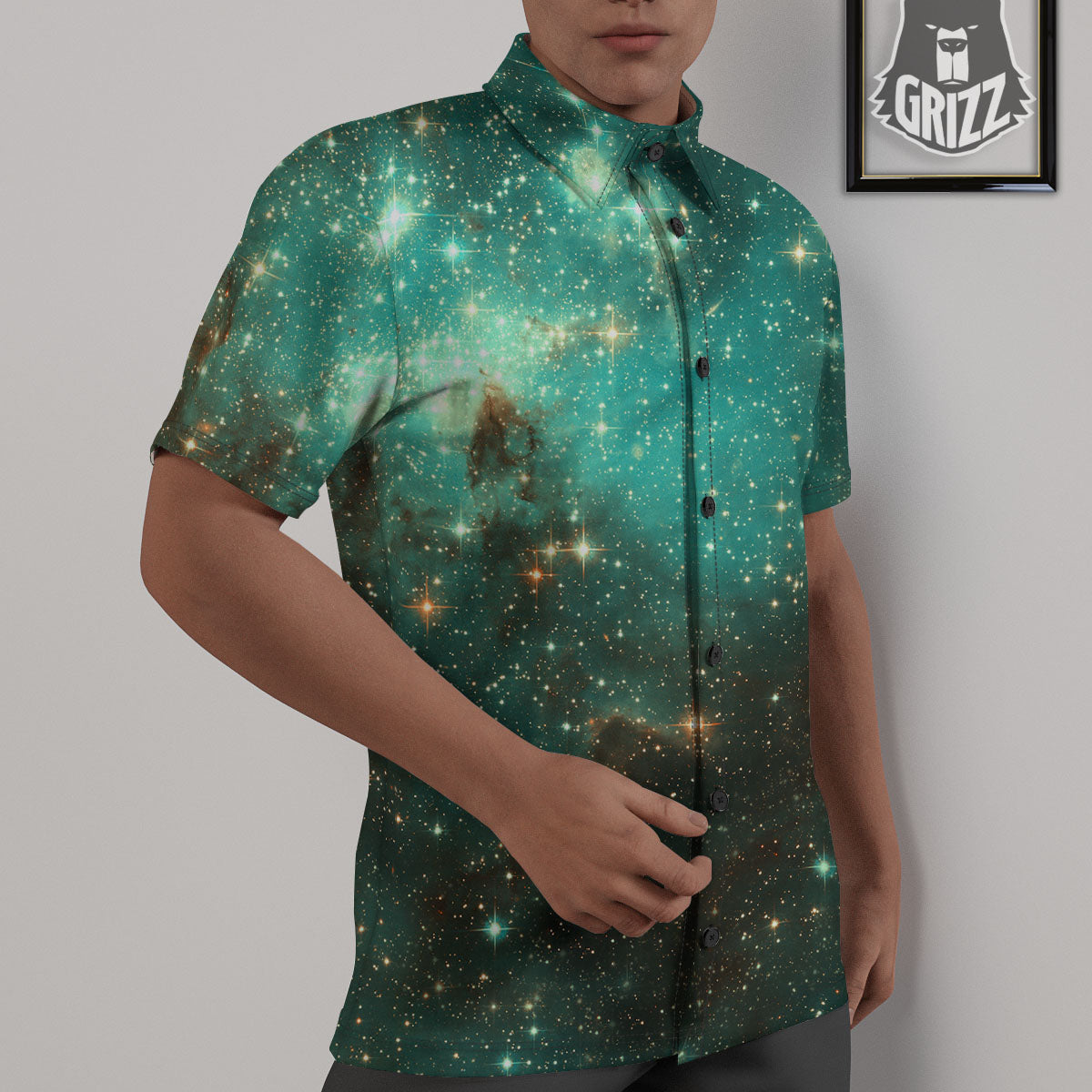 Galaxy Space Abstract Cloud Nebula Print Untucked Shirts-grizzshop