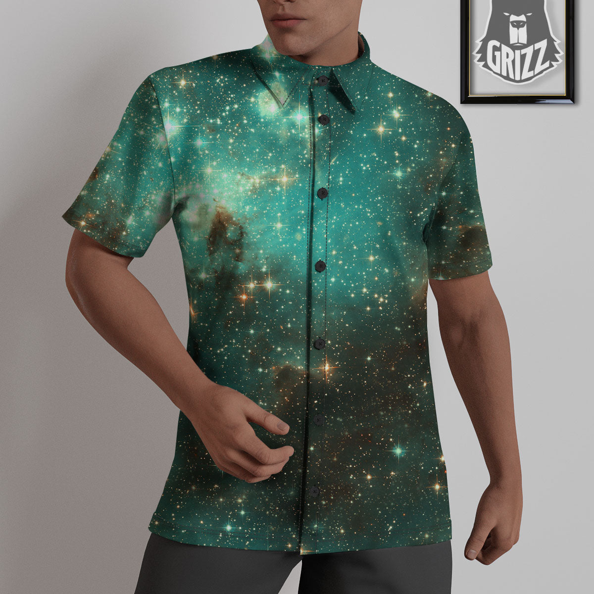 Galaxy Space Abstract Cloud Nebula Print Untucked Shirts-grizzshop