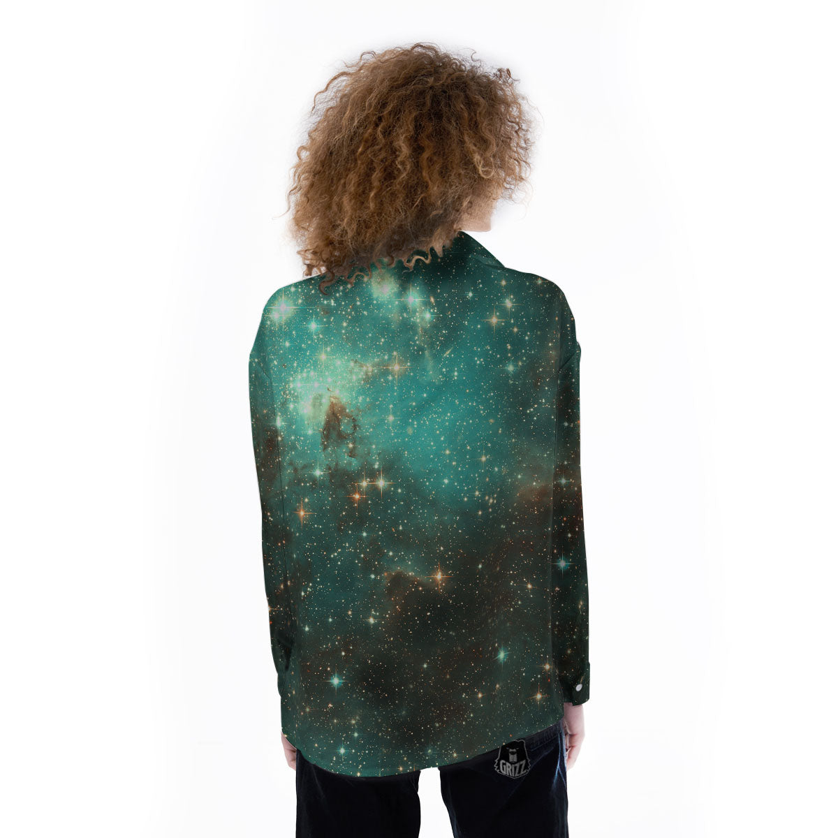 Galaxy Space Abstract Cloud Nebula Print Women's Long Sleeve Shirts-grizzshop
