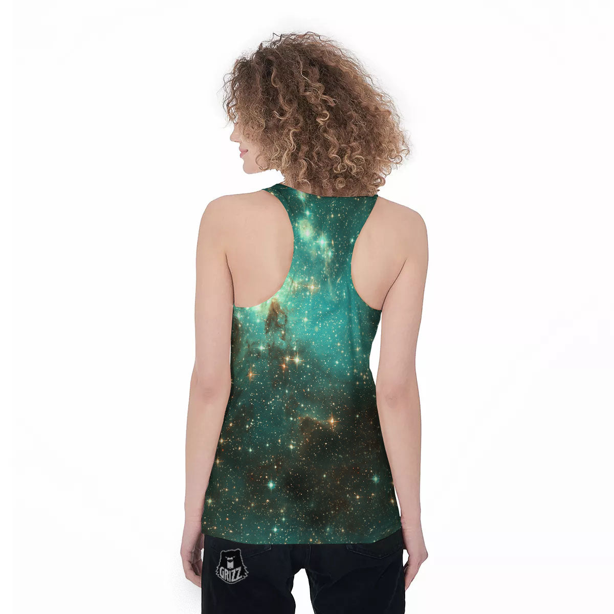 Galaxy Space Abstract Cloud Nebula Print Women's Racerback Tank Top-grizzshop