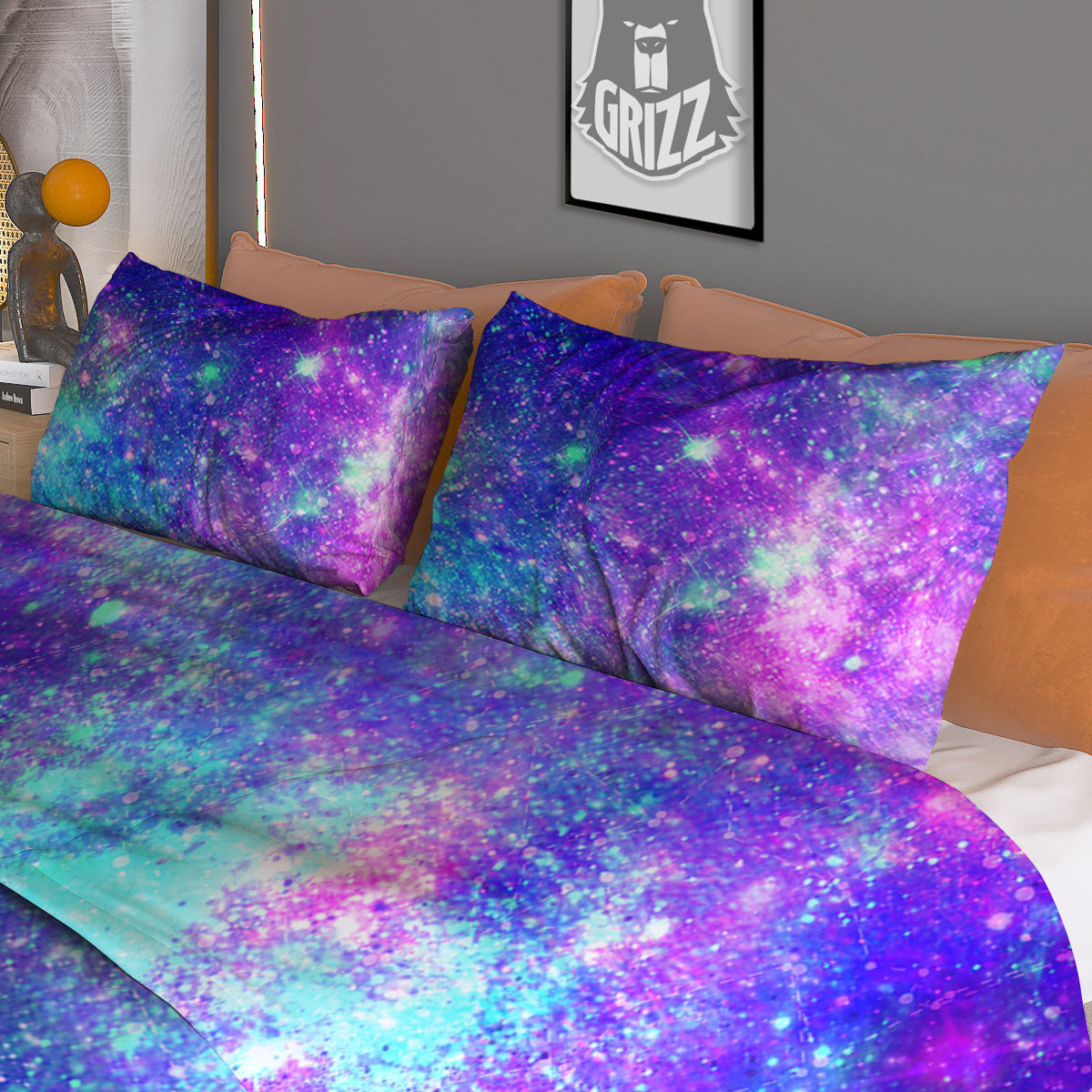 Galaxy Space Abstract Colorful Print Duvet Cover Bedding Set