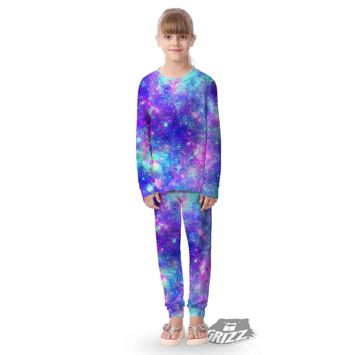 Galaxy Space Abstract Colorful Print Kid's Pajamas-grizzshop