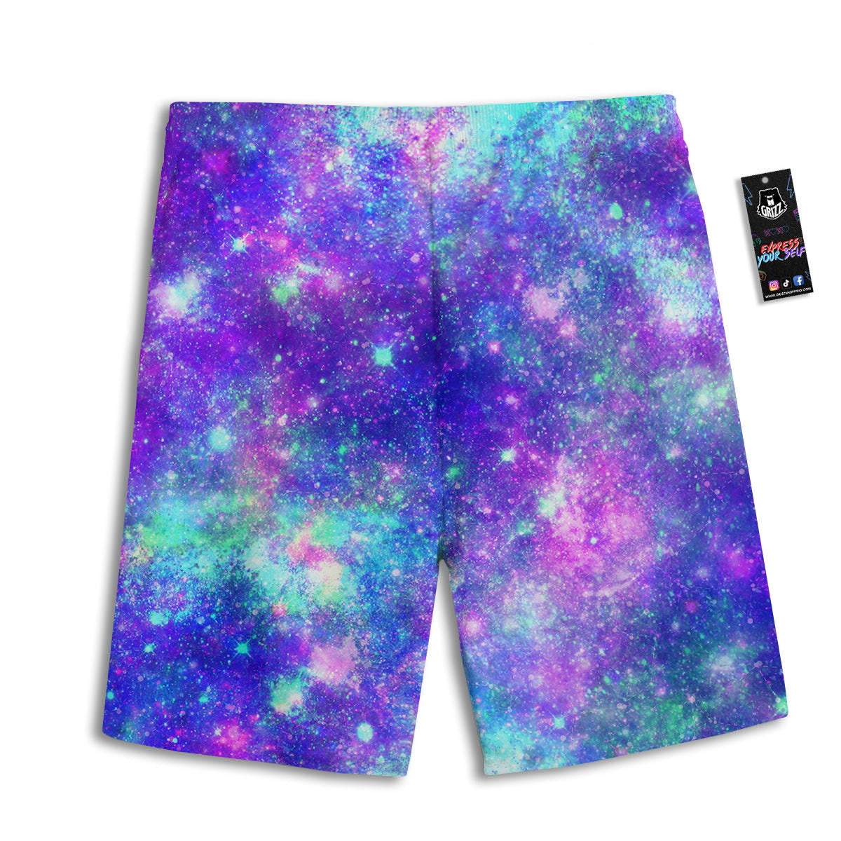 Galaxy Space Abstract Colorful Print Men's Athletic Shorts