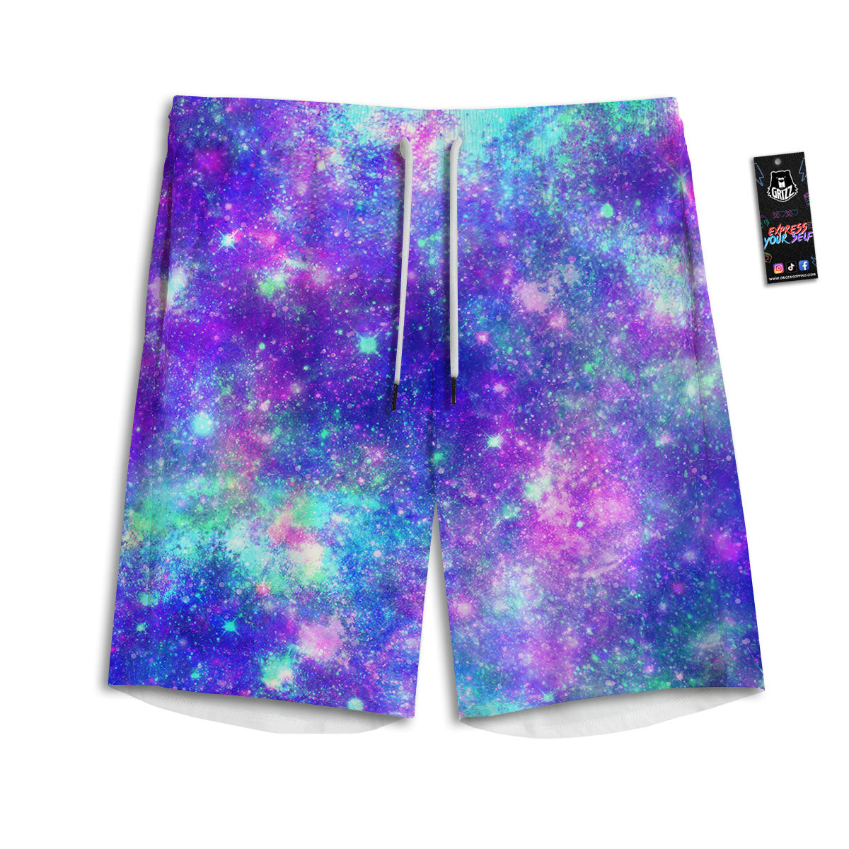 Galaxy Space Abstract Colorful Print Men's Athletic Shorts