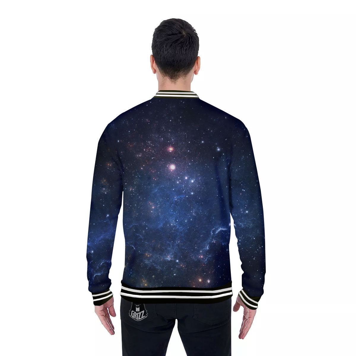 Galaxy Space Abstract Dark Print Baseball Jacket-grizzshop