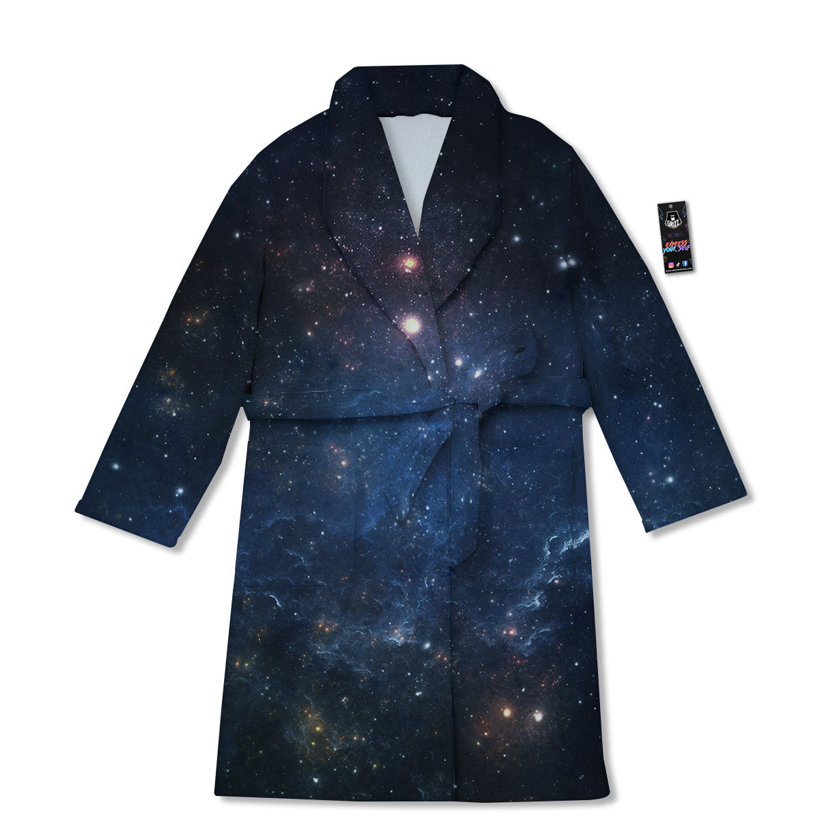 Galaxy Space Abstract Dark Print Bathrobe-grizzshop