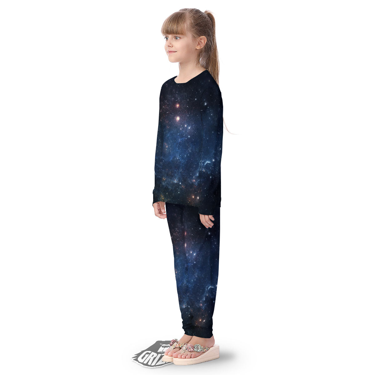 Galaxy Space Abstract Dark Print Kid's Pajamas-grizzshop