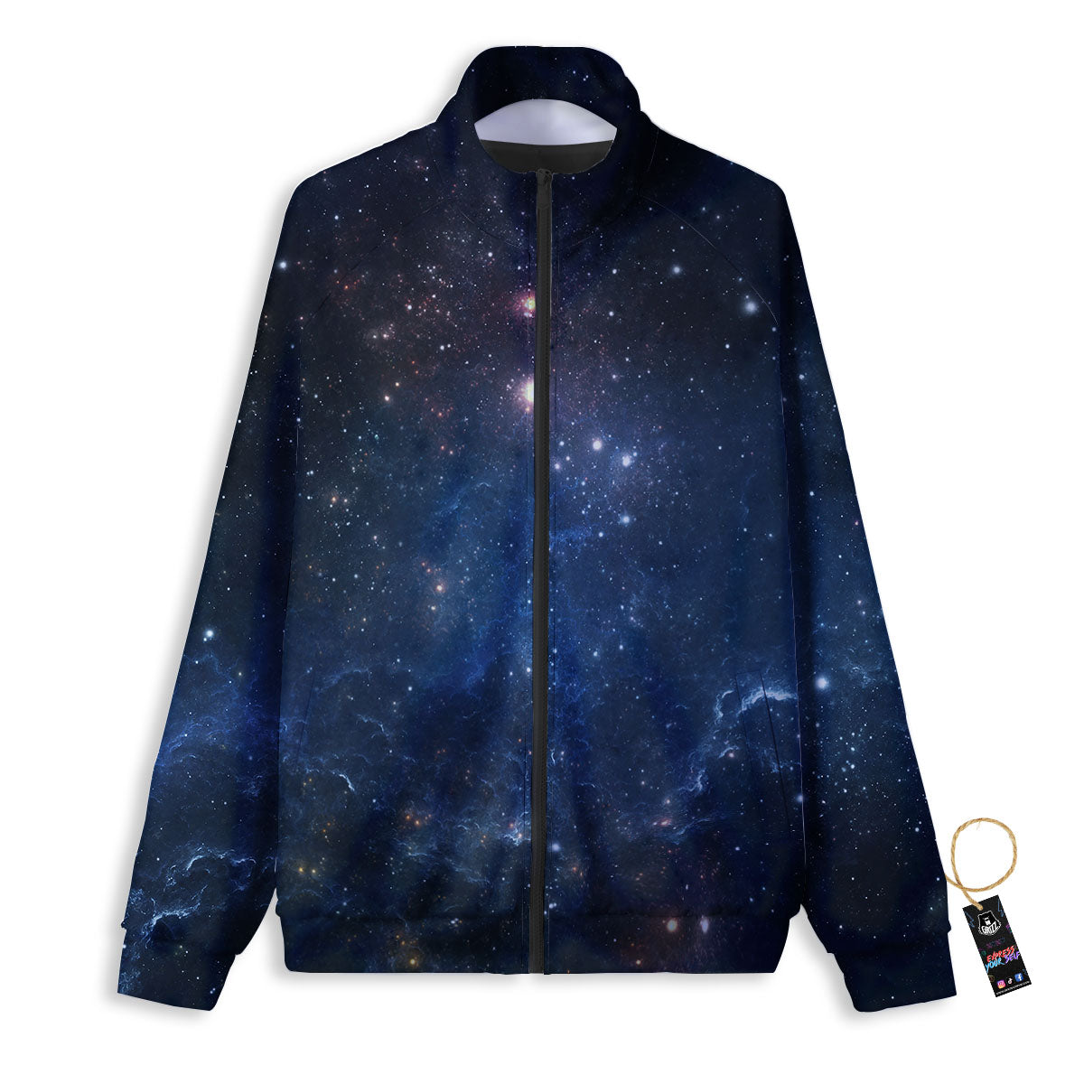 Galaxy Space Abstract Dark Print Track Jacket-grizzshop