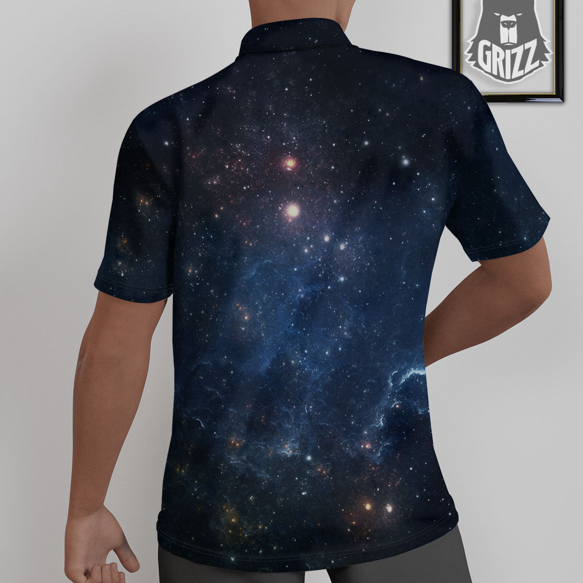 Galaxy Space Abstract Dark Print Untucked Shirts-grizzshop