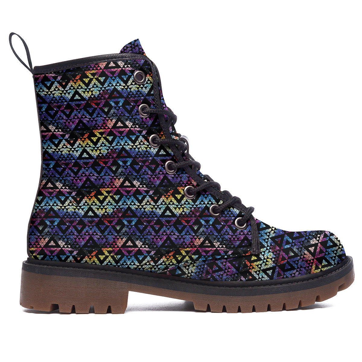 Galaxy Space Black Triangle Print Work Boots-grizzshop