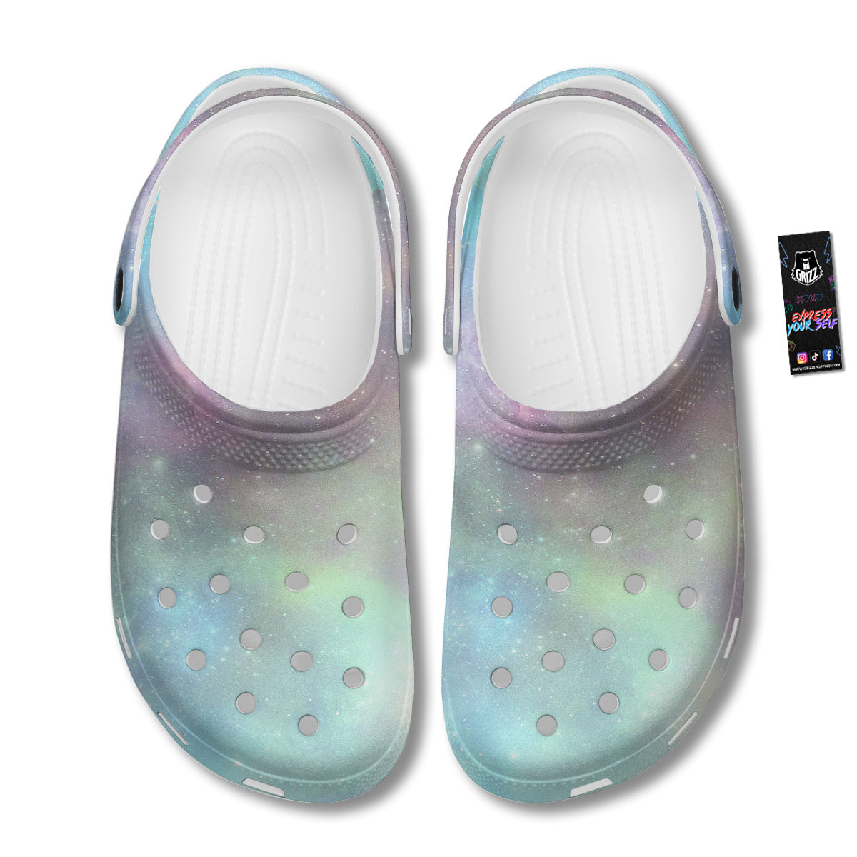 Galaxy Space Colorful Nebula Print Clog-grizzshop