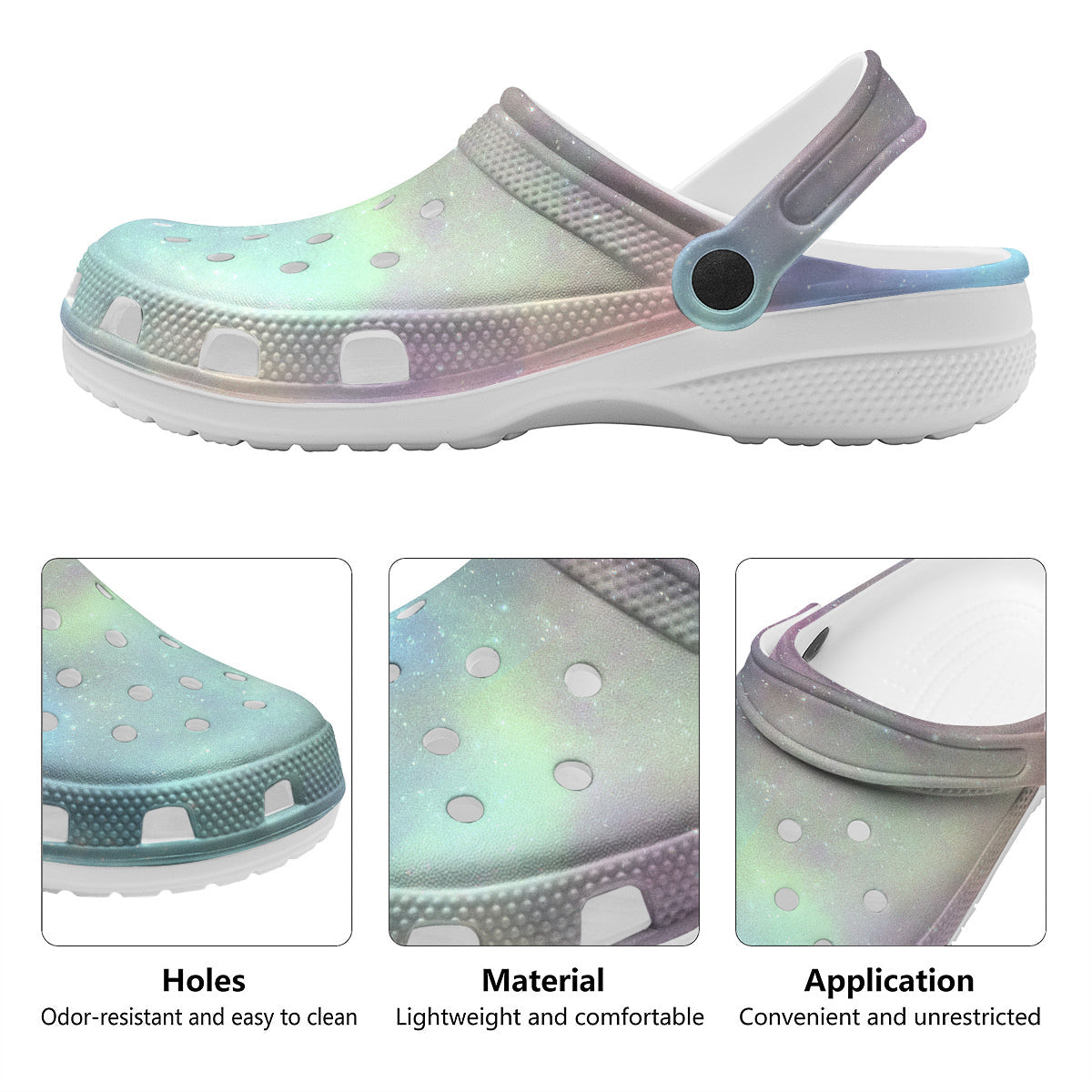 Galaxy Space Colorful Nebula Print Clog-grizzshop