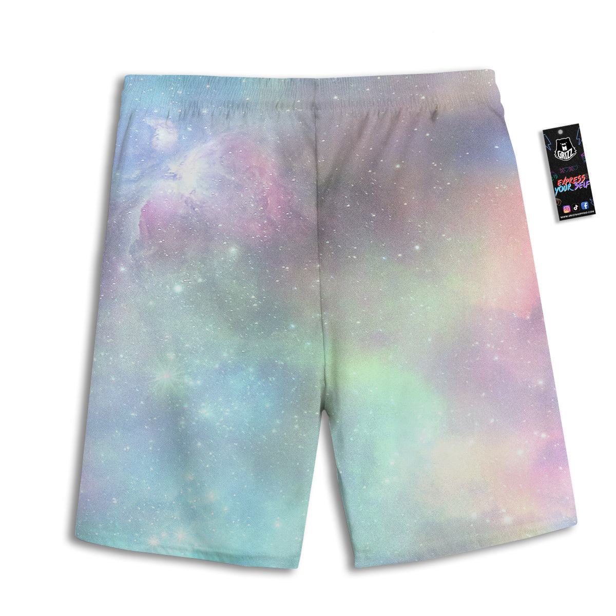 Galaxy Space Colorful Nebula Print Men's Athletic Shorts