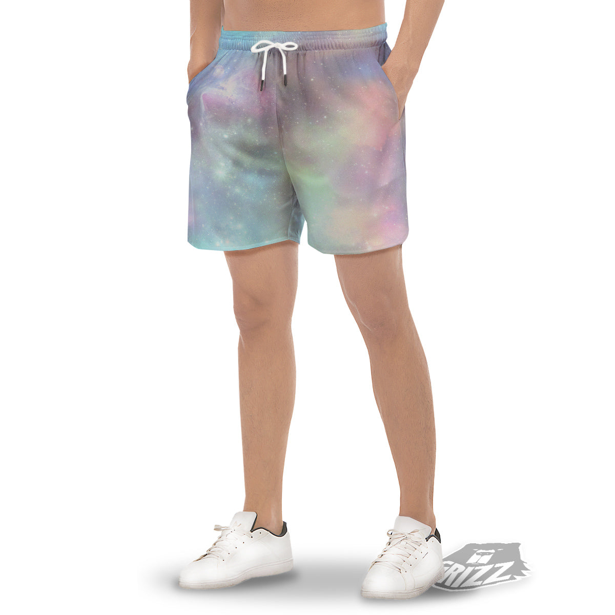 Galaxy Space Colorful Nebula Print Men's Gym Shorts-grizzshop