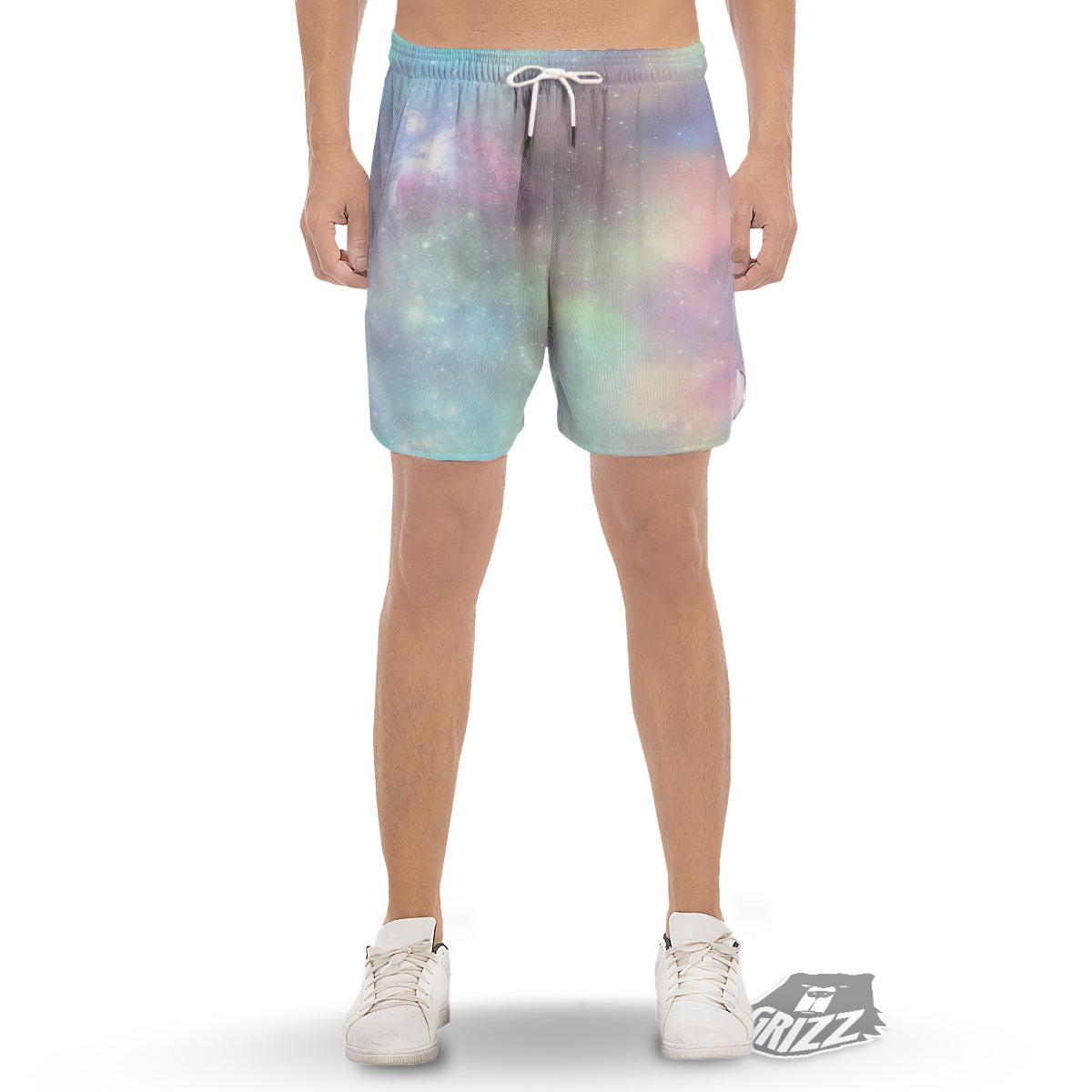 Galaxy Space Colorful Nebula Print Men's Gym Shorts-grizzshop