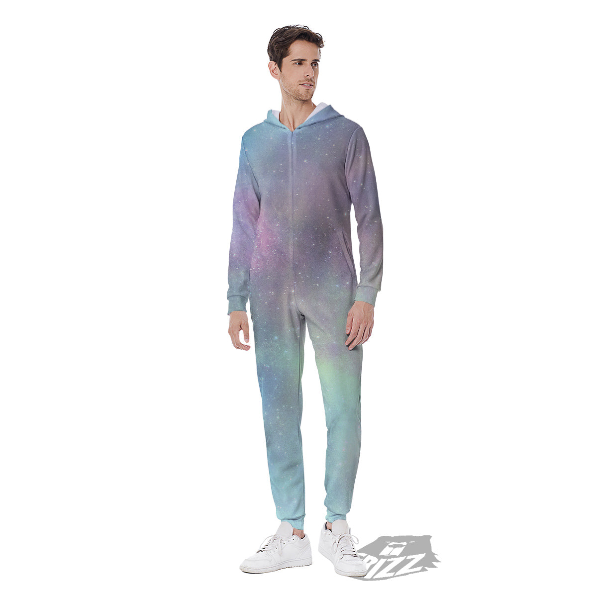 Galaxy Space Colorful Nebula Print Men's Jumpsuit-grizzshop
