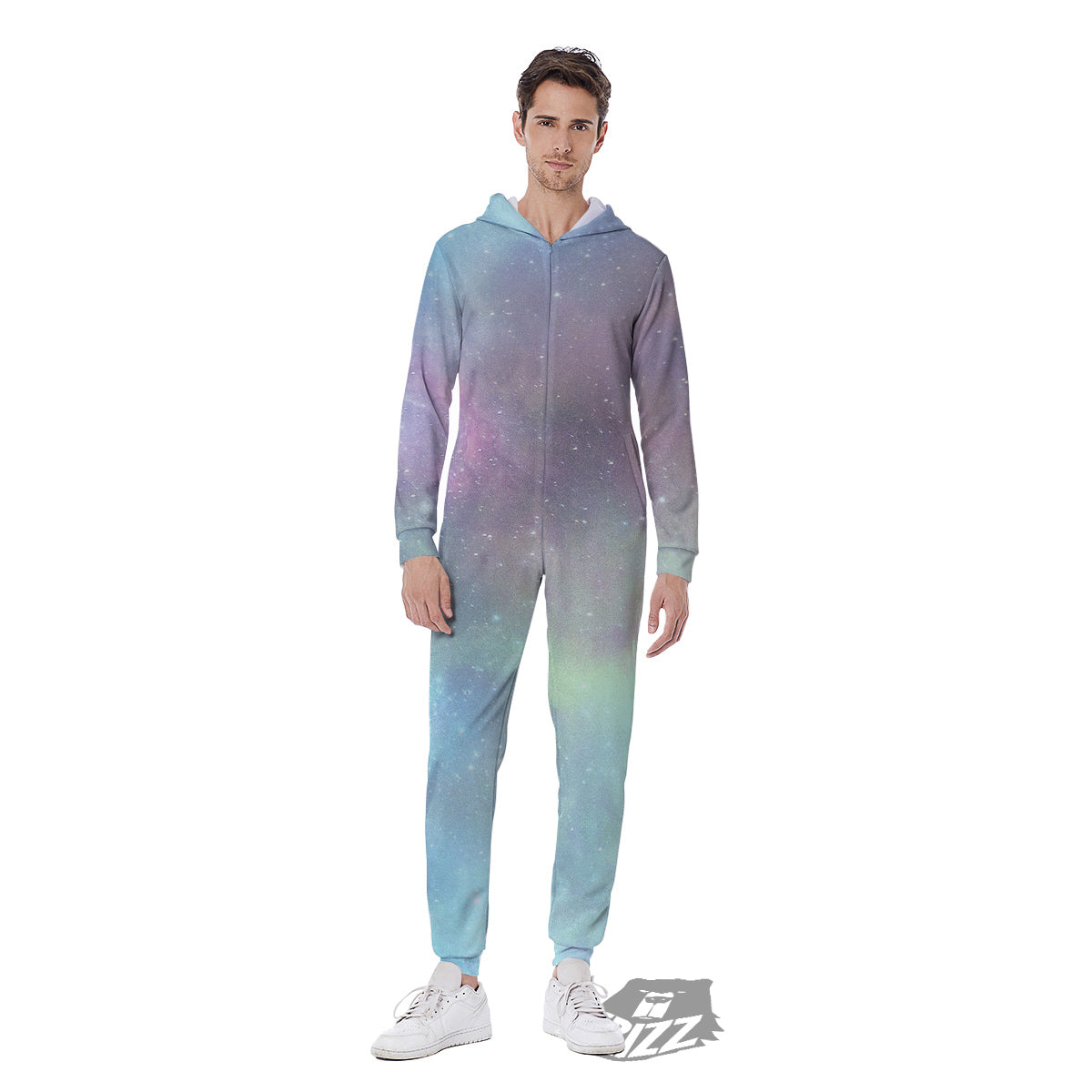 Galaxy Space Colorful Nebula Print Men's Jumpsuit-grizzshop