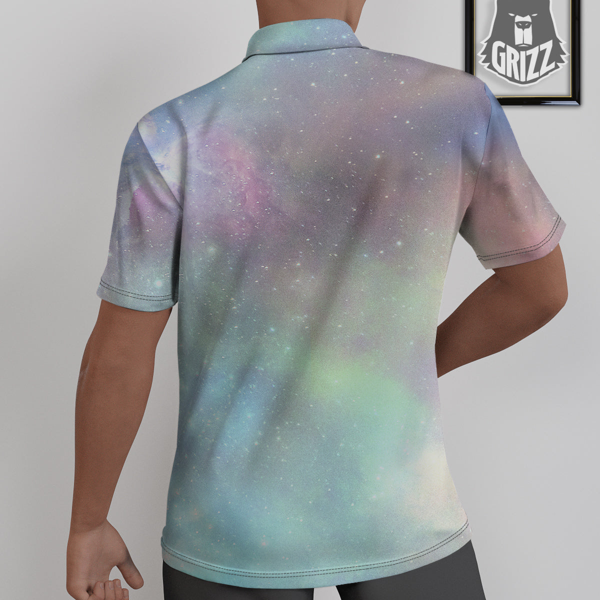 Galaxy Space Colorful Nebula Print Untucked Shirts-grizzshop