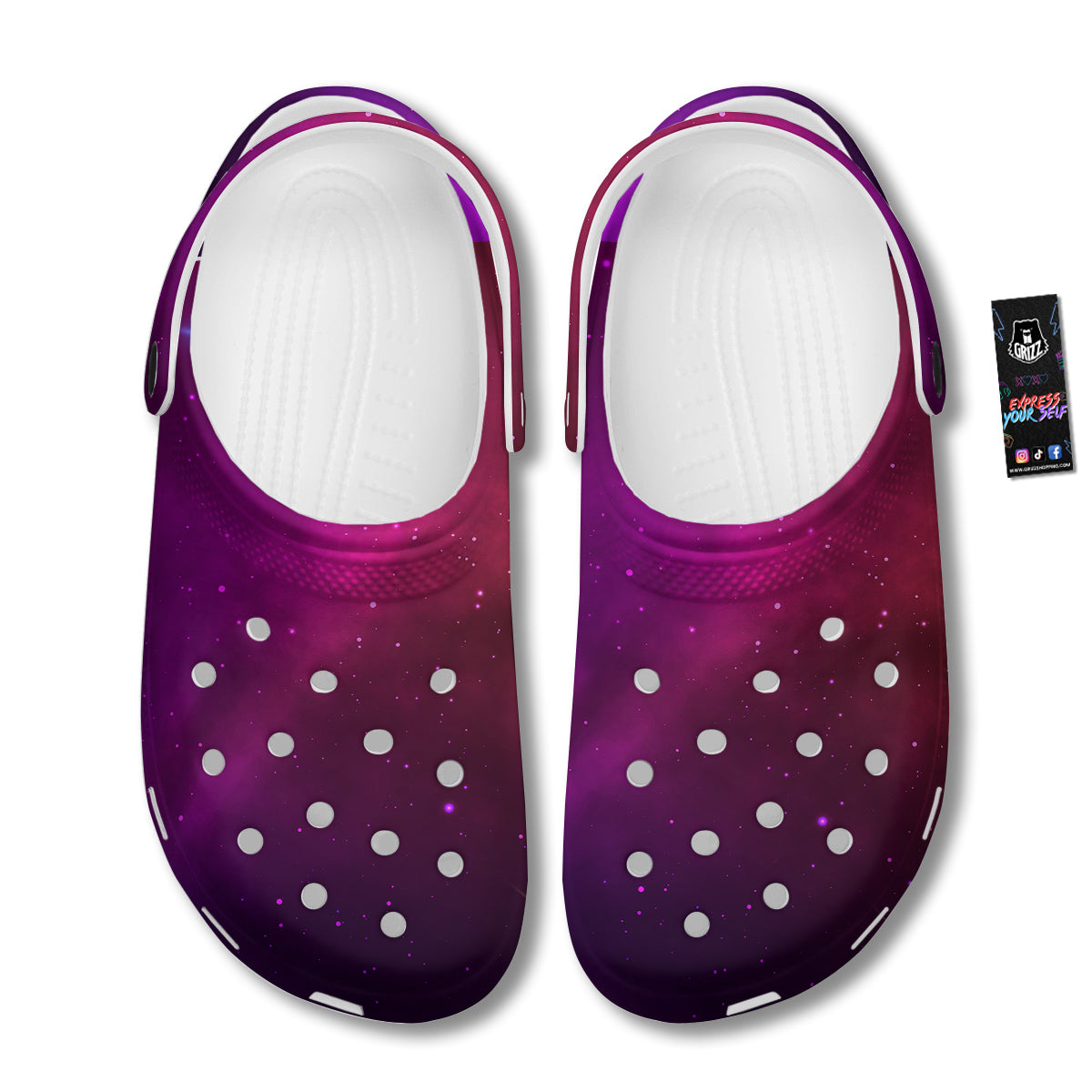Galaxy Space Colorful Stardust Print Clog-grizzshop