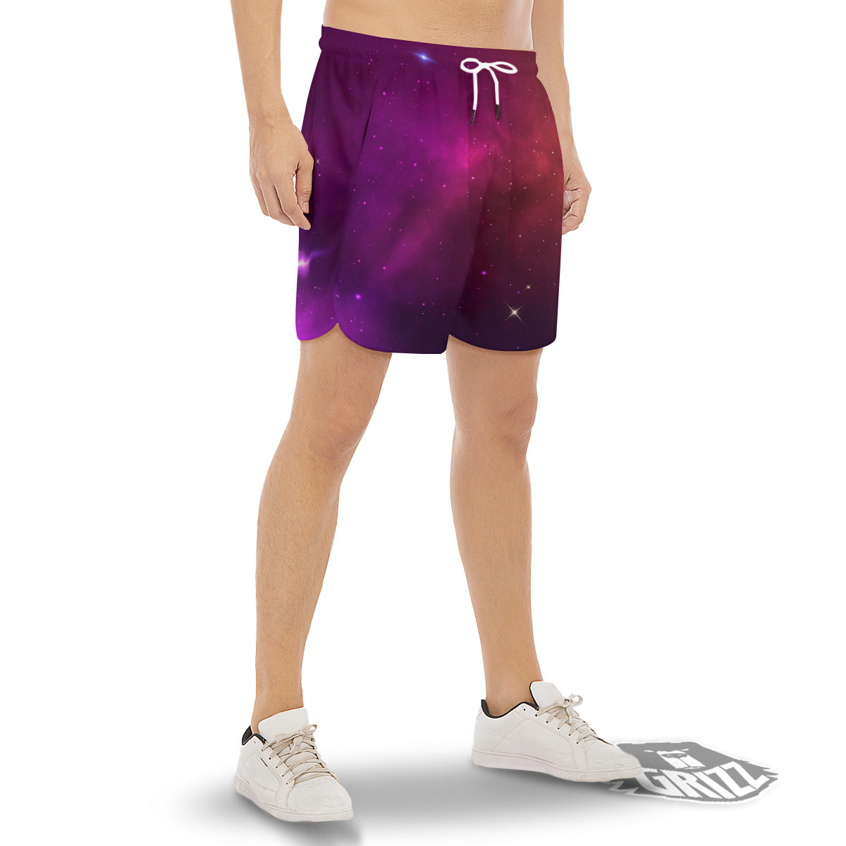 Galaxy Space Colorful Stardust Print Men's Gym Shorts-grizzshop