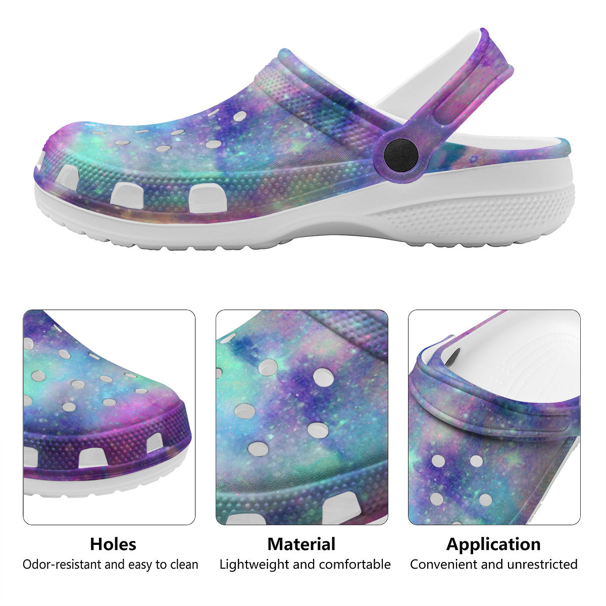 Galaxy Space Colorful Universe Print Clog-grizzshop