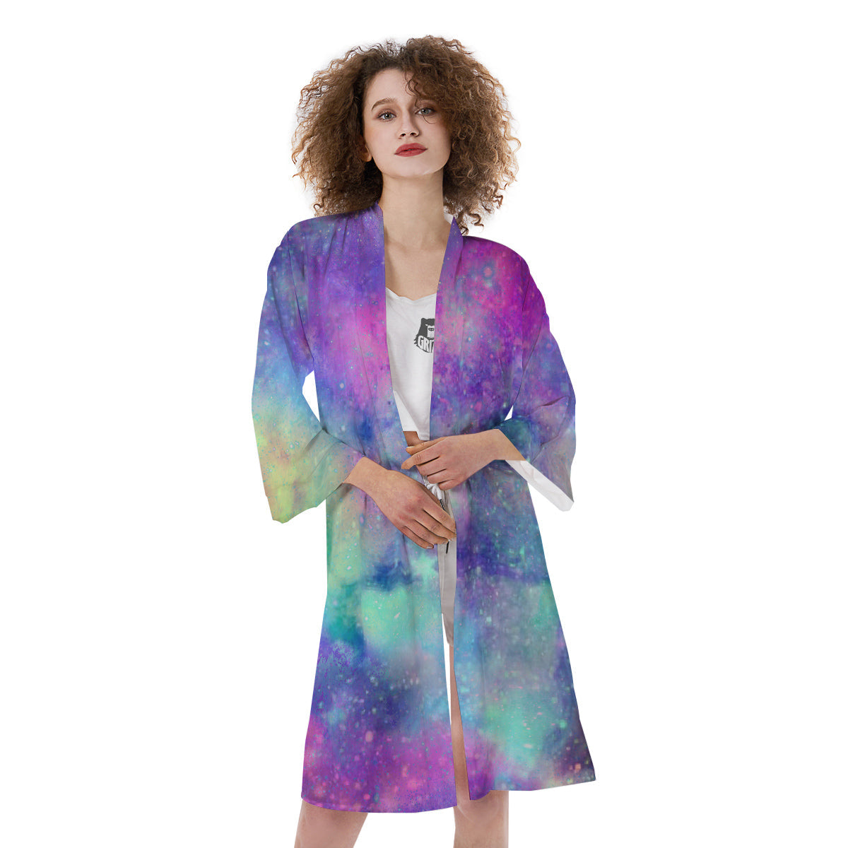 Galaxy Space Colorful Universe Print Kimono-grizzshop