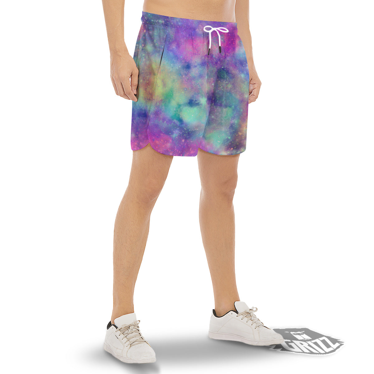 Galaxy Space Colorful Universe Print Men's Gym Shorts-grizzshop