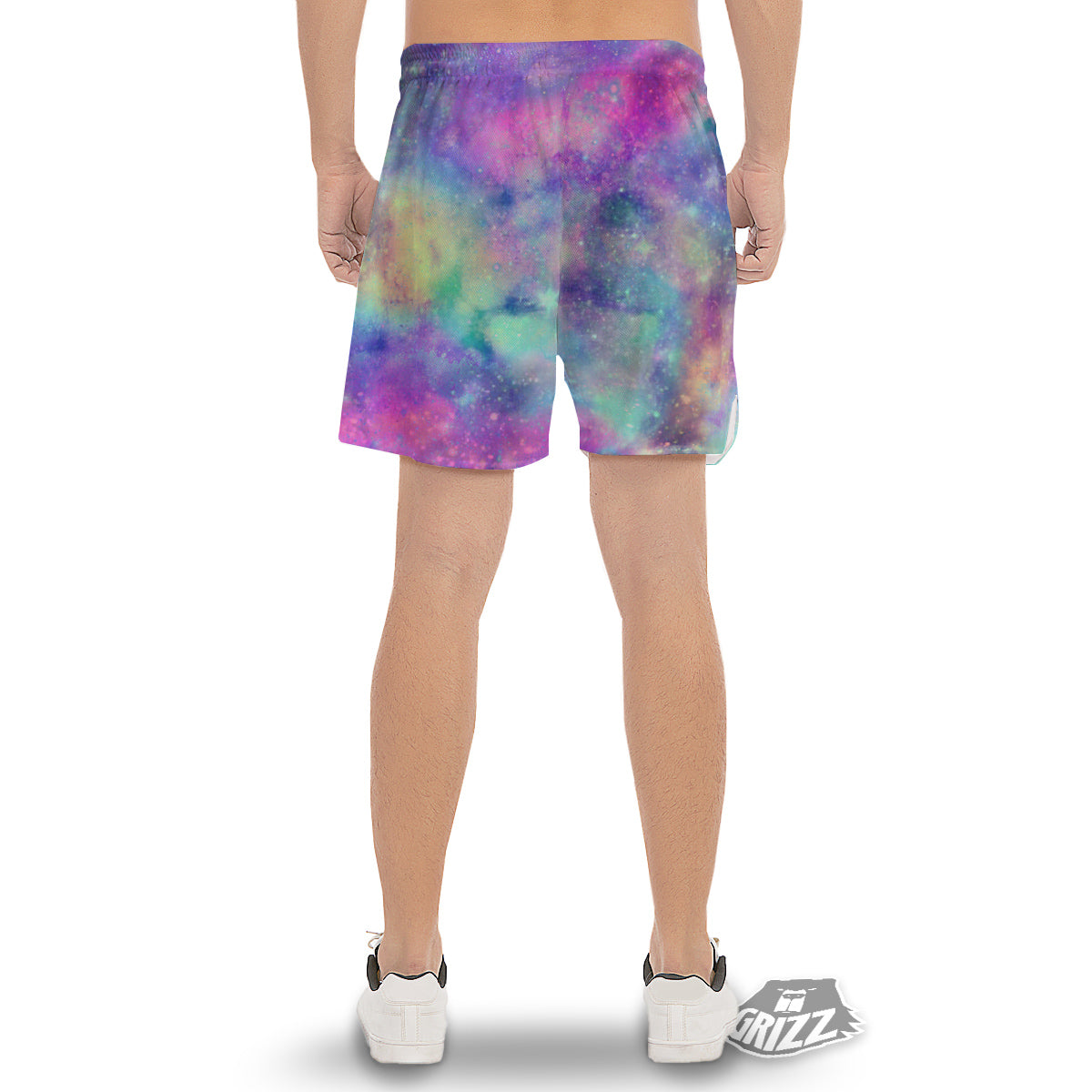 Galaxy Space Colorful Universe Print Men's Gym Shorts-grizzshop