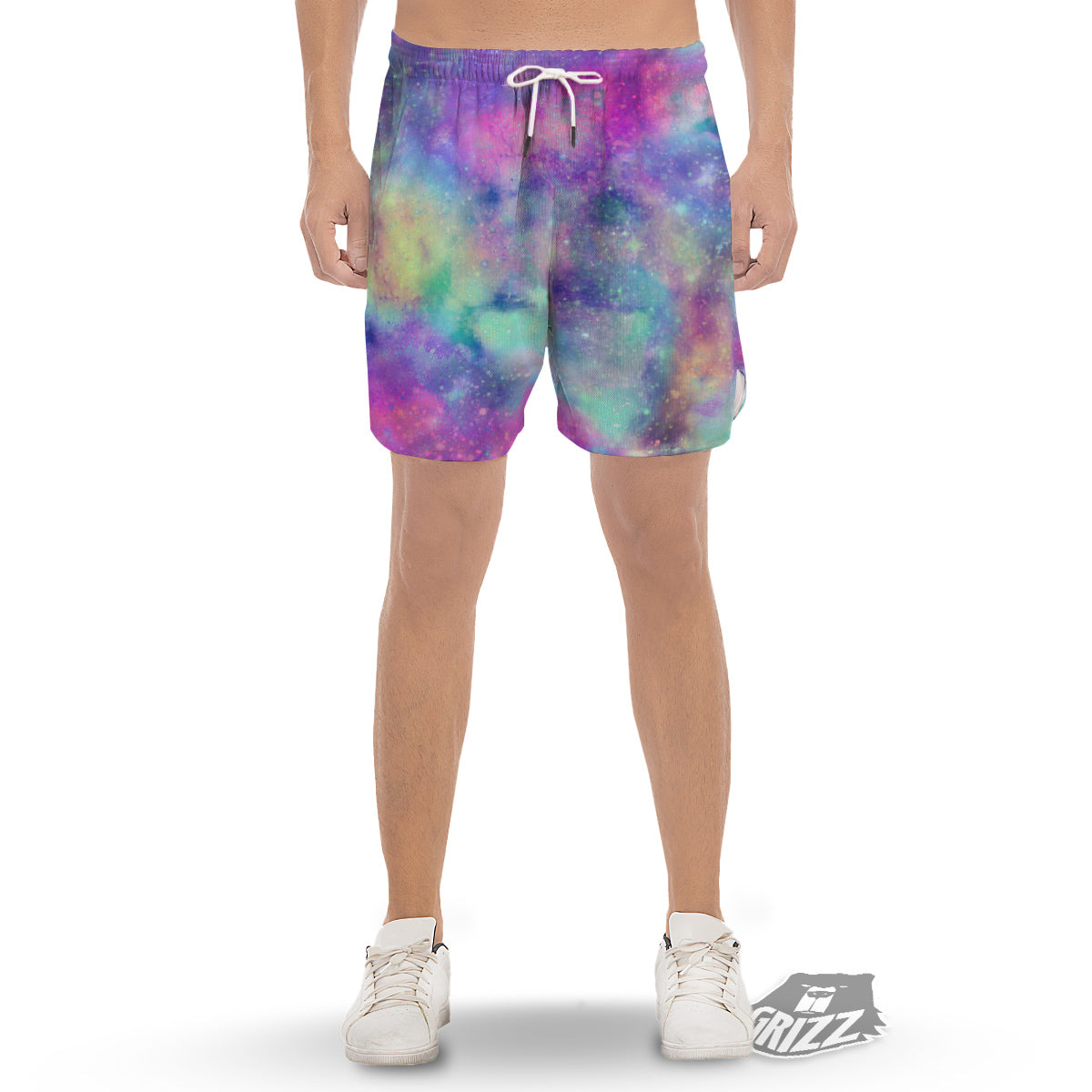 Galaxy Space Colorful Universe Print Men's Gym Shorts-grizzshop