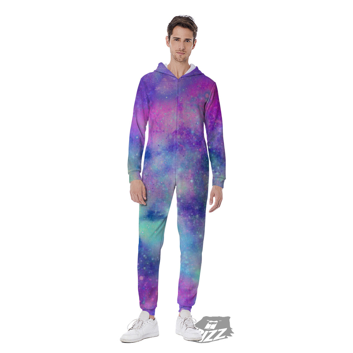Galaxy Space Colorful Universe Print Men's Jumpsuit-grizzshop