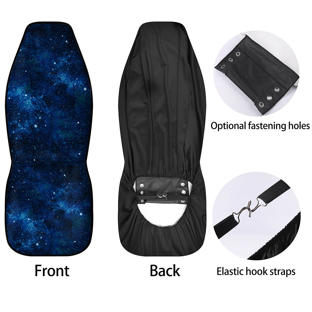 Galaxy Space Dark Blue Print Car Seat Covers-grizzshop